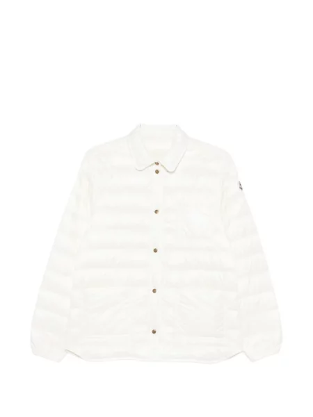 Matlasat lung geacă Moncler alb