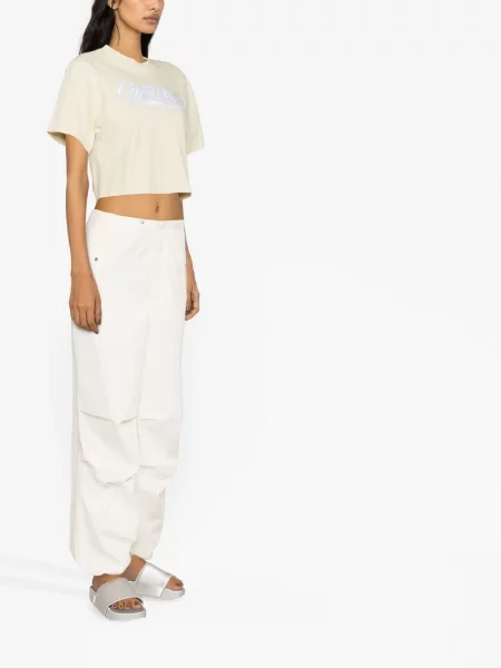 Oříznuté tričko Off-white s potiskem bílé