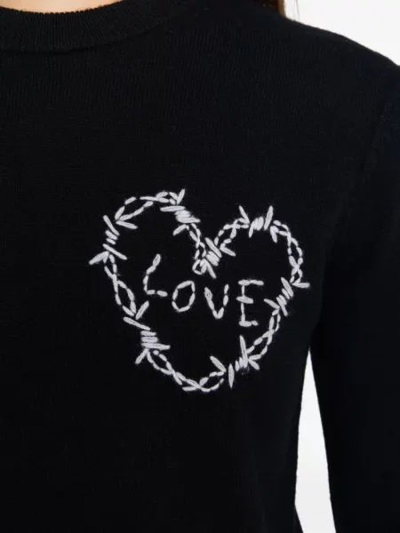 Pulover Zadig&voltaire cu motiv cu inimi negru