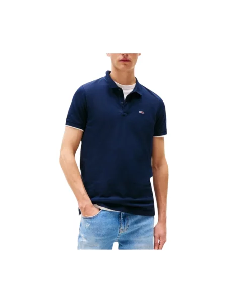 Koszulka polo w kroju regular fit model TJM SLIM PLACKET POLO EXT' Tommy Jeans niebieska