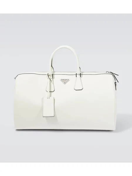 Usnjena torba Prada bela