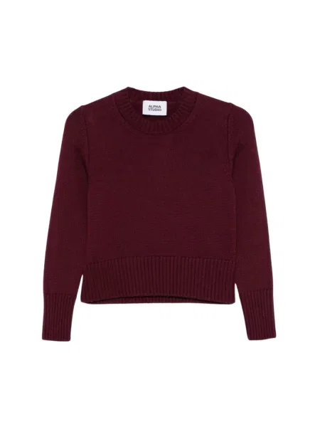 Sweter Alpha Studio wełniany czerwony