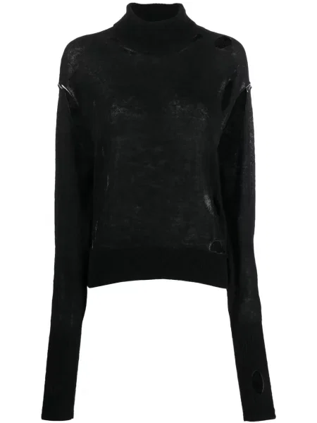 Pulover Mm6 Maison Margiela zdrențuiți negru