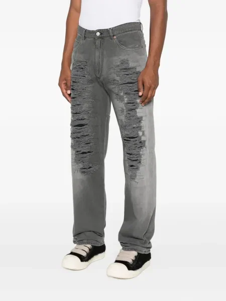 Дънки Mm6 Maison Margiela с протрити краища сиво