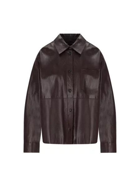 Kurtka skórzana Weekend Max Mara czerwona