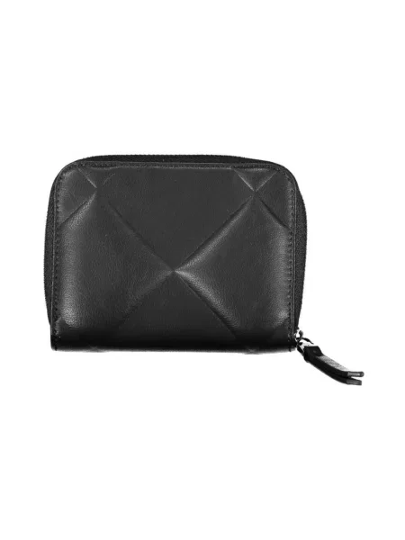 Lniany portfel Calvin Klein elegancki czarny