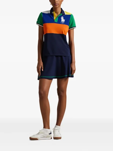 Тесни велурени бикини Polo Ralph Lauren с автограф синьо