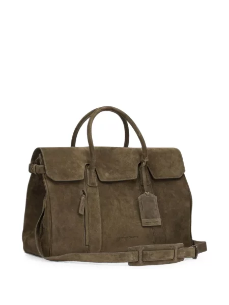 Geantă Officine Creative din piele de căprioară verde