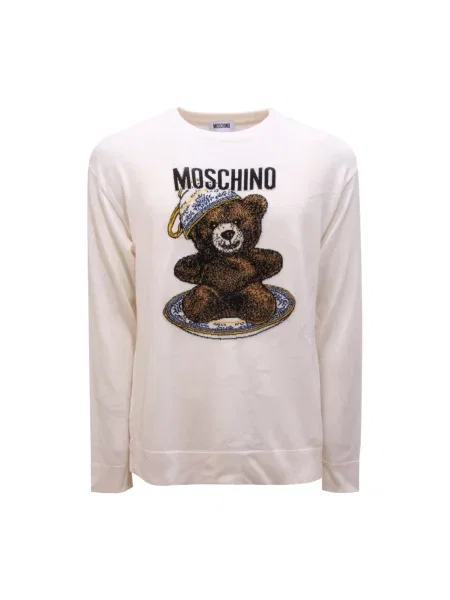 Sweter Moschino wełniany biały