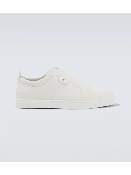 Sneakerși Christian Louboutin din piele slip-on alb