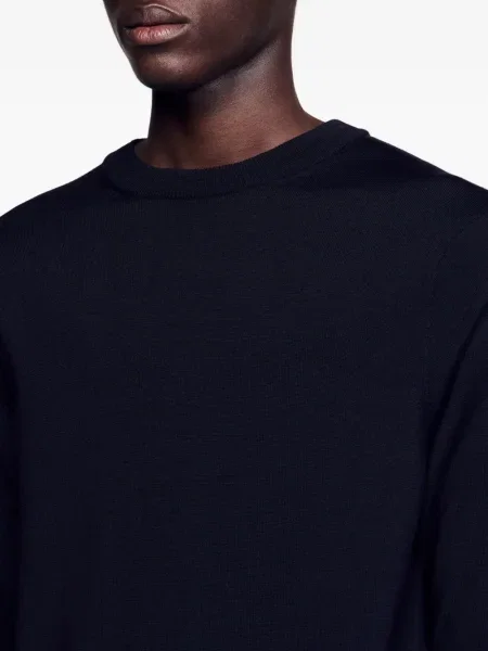 Pulover Sandro de lână cu decolteu rotund albastru