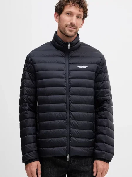 Пухено яке Armani Exchange черно преходен модел синьо