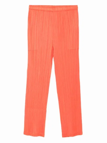 Kalhoty Pleats Please Issey Miyake oranžové