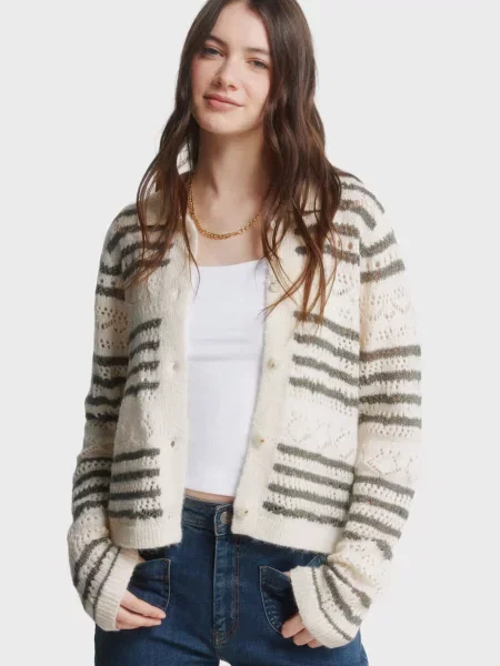 У смужку кардиган Springfield білий