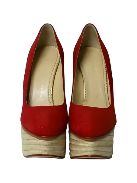 Espadrile Charlotte Olympia cu platformă roșu