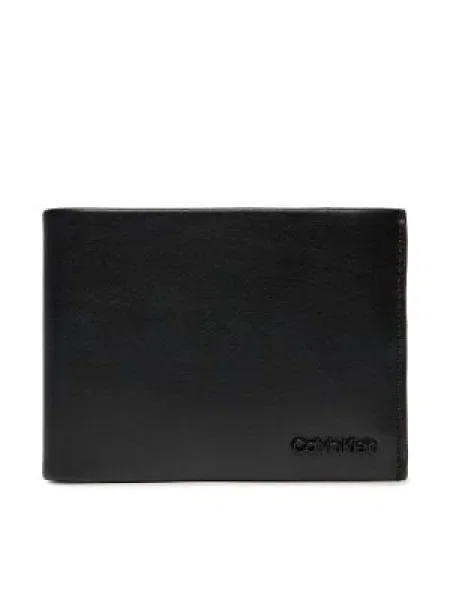Bőr pénztárca Calvin Klein fekete