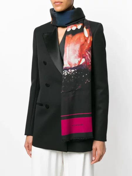 Fular Givenchy cu imagine negru