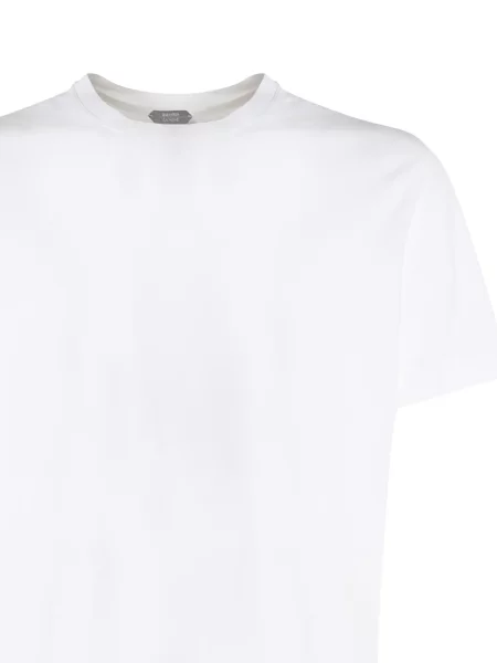 Tricou Zanone cu decolteu rotund scurt alb