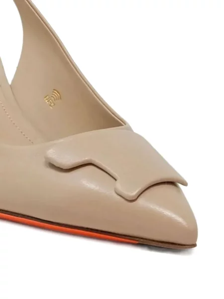 Pantofi cu toc Santoni din piele slingback