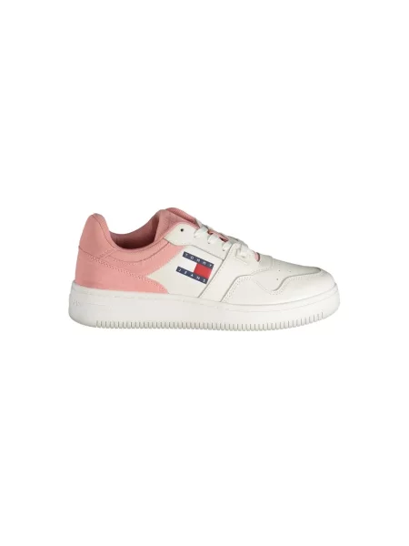 Wielobarwność trampki Tommy Jeans retro skórzane białe