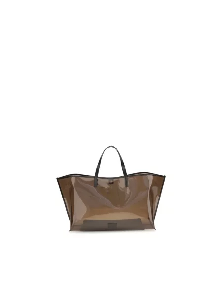 Duża torebka skórzana Staud skórzana brązowa