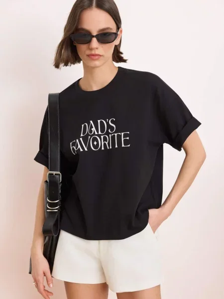 Trendyol Tricou negru alb
