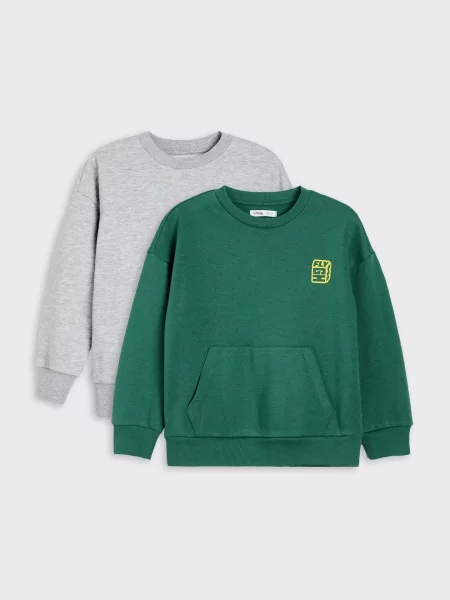 Sinsay Mikiny crewneck s podílem bavlny 2 pack oranžová