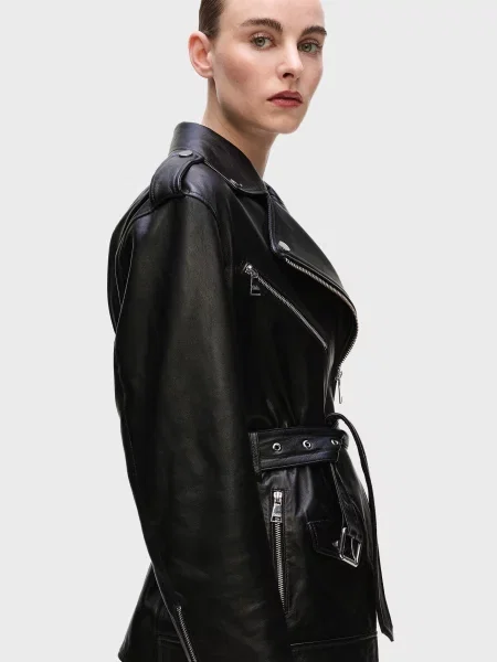 Шкіряна куртка Karl Lagerfeld чорна