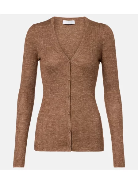Cardigan Gabriela Hearst de mătase maro