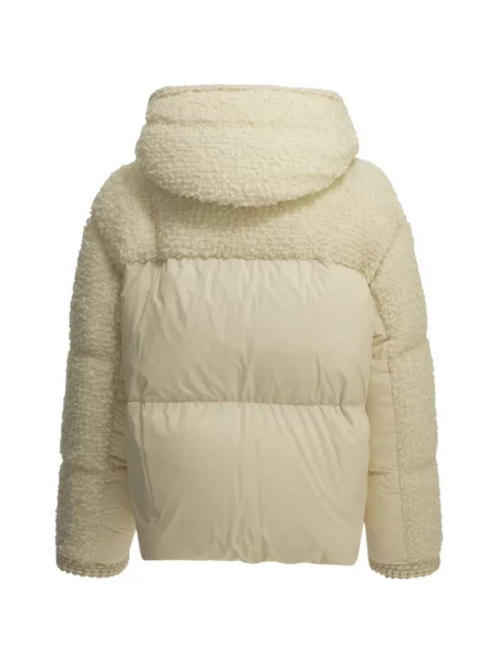 Вълнено къс пухено яке Moncler с качулка