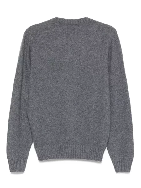 Sweter Barba z okrągłym dekoltem szary