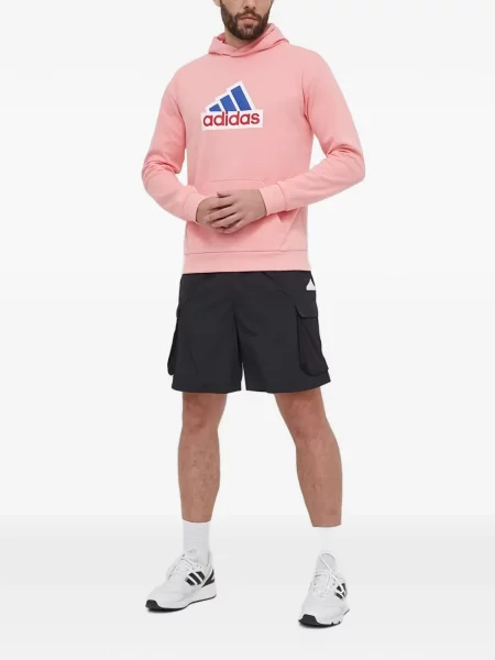 Ριγέ γυμναστήριο σορτς Adidas με σχέδιο μπλε