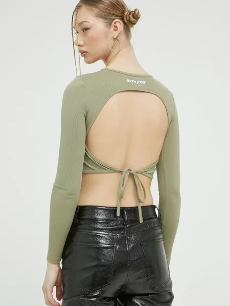 Блуза с дълги ръкави Sixth June зелено