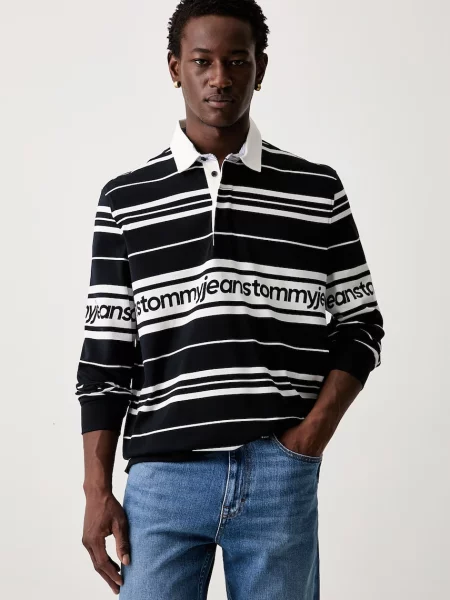 Tricou cu mânecă lungă Tommy Jeans negru