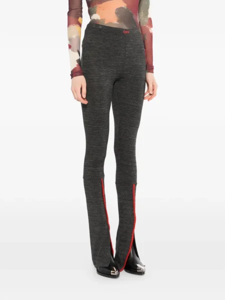 Pantaloni Off-white cu imagine cu crăpătură alb