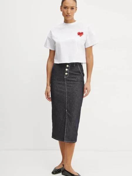 Джинсова спідниця Karl Lagerfeld midi олівець синій