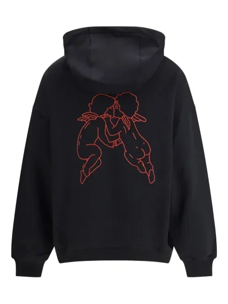 Hanorac cu glugă Fiorucci cu imagine negru