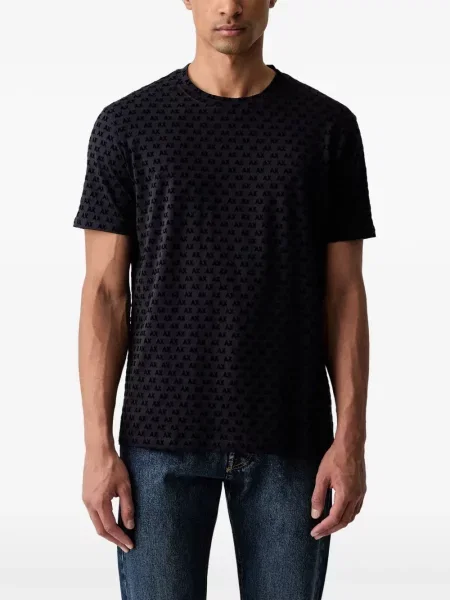 Tricou Armani Exchange cu autograf negru