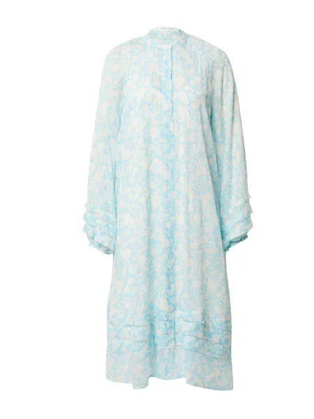 Samsøe Samsøe Šaty Elma nebesky modrá biela