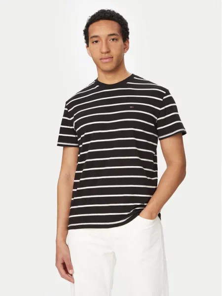 Tommy Jeans majica za muškarce od pamuka crna