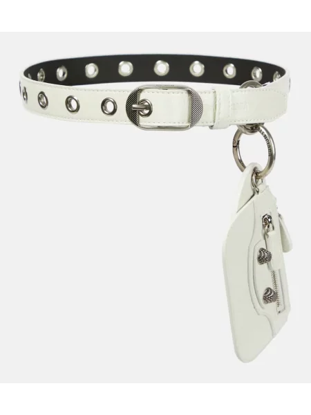 Curea Balenciaga din piele alb