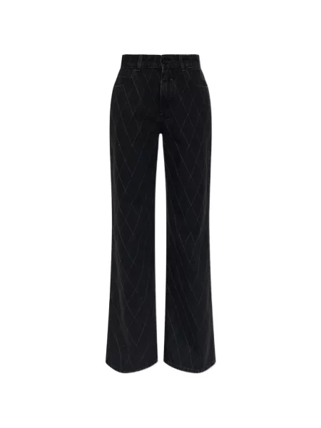 Matlasat blugi cu picior larg Balmain negru