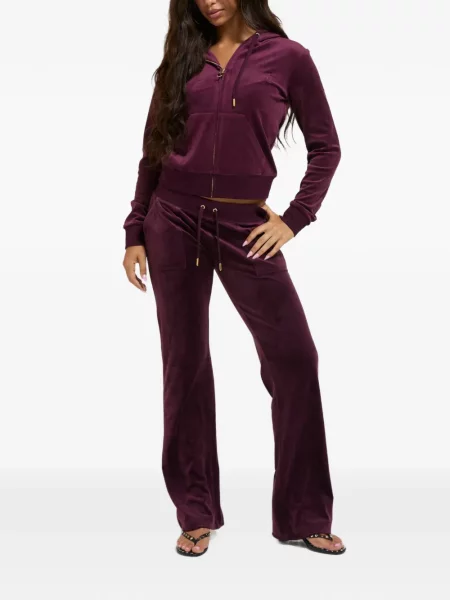 Hanorac cu glugă Juicy Couture din velur violet