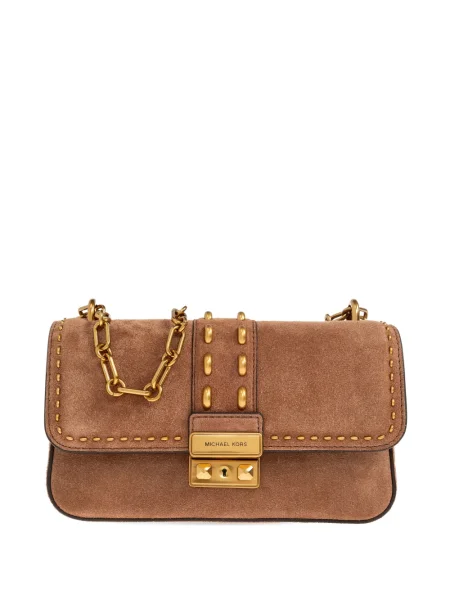 Rochie Michael Michael Kors plisată de costum cu bretele maro