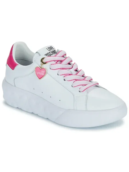Sneakerși Love Moschino cu motiv cu inimi auriu