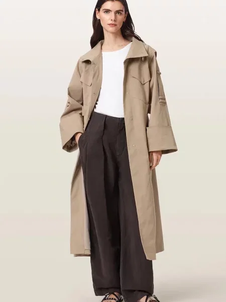 AllSaints trenci pentru femei cu CLAYTON bej
