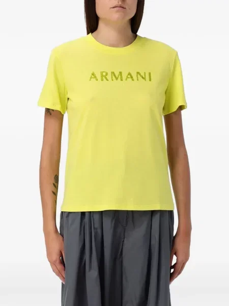 Tricou Emporio Armani cu paiete galben