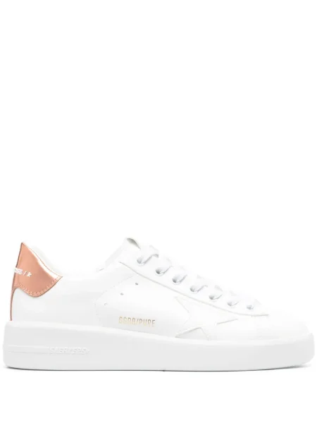 Sneakerși Golden Goose cu șireturi din dantelă alb