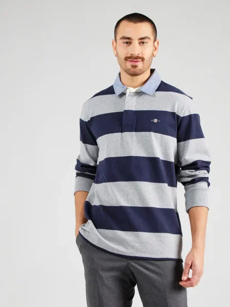 GANT Tricou bleumarin / amestecat gri