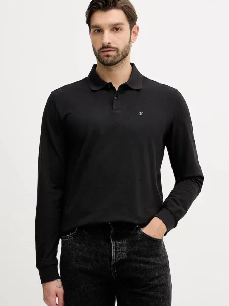 Calvin Klein Jeans longsleeve gładki czarny